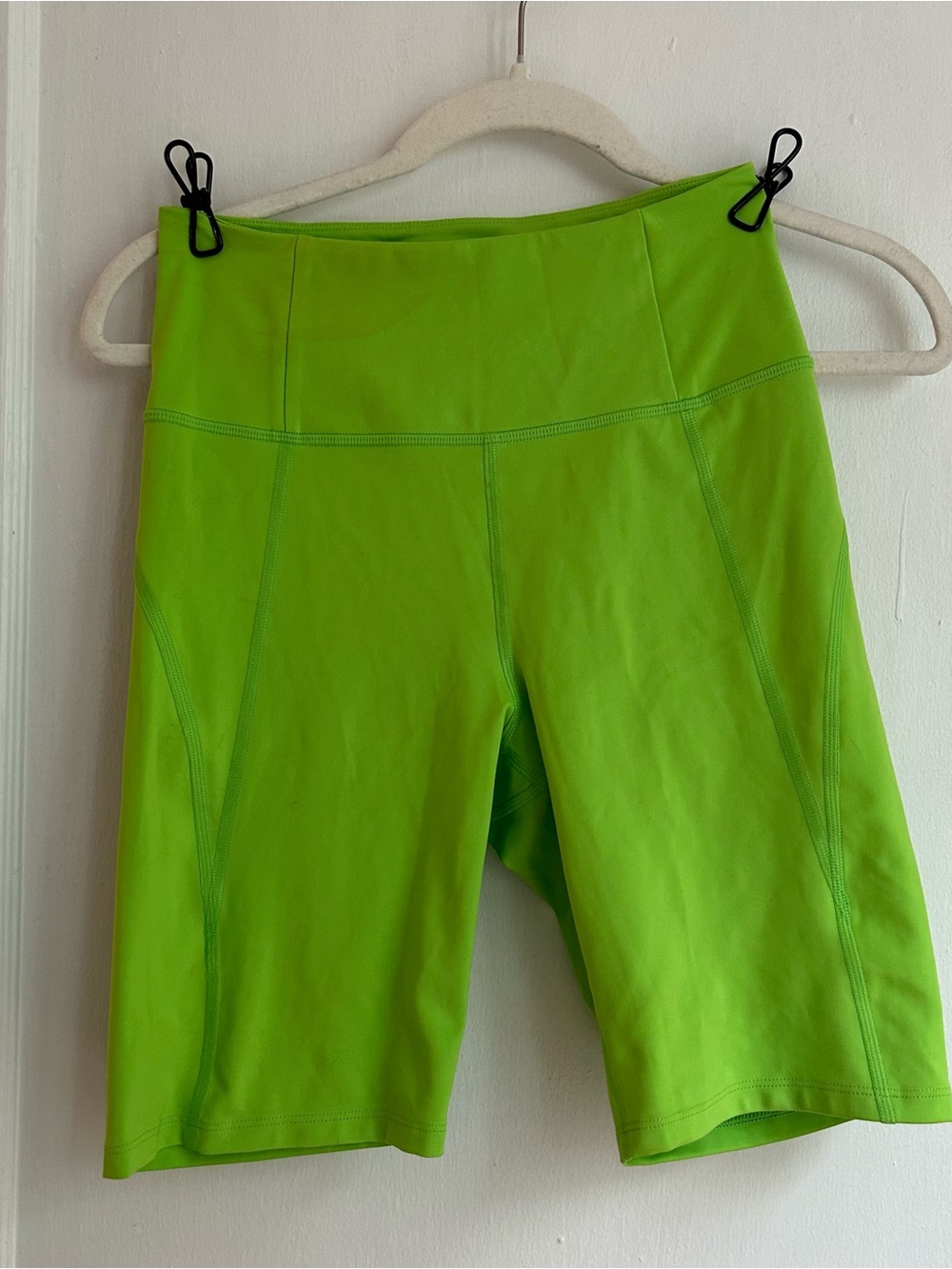 girlfriend collective Neon Lime High-Rise Bike Shorts